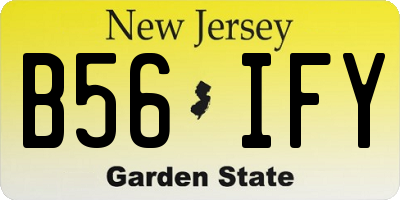 NJ license plate B56IFY