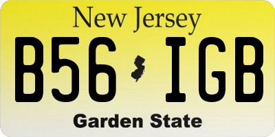 NJ license plate B56IGB