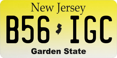NJ license plate B56IGC