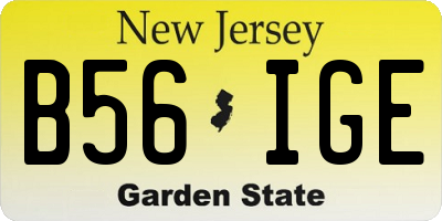 NJ license plate B56IGE