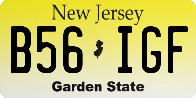 NJ license plate B56IGF