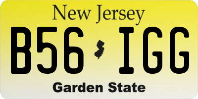 NJ license plate B56IGG