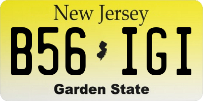 NJ license plate B56IGI