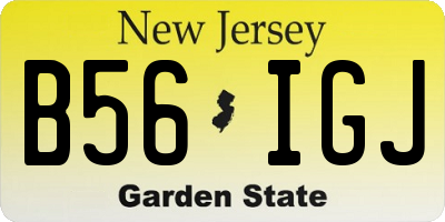 NJ license plate B56IGJ