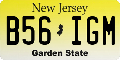 NJ license plate B56IGM