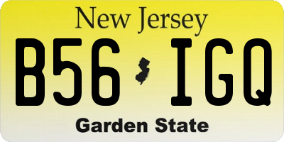 NJ license plate B56IGQ