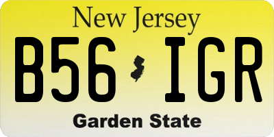 NJ license plate B56IGR