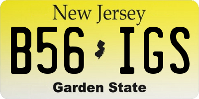 NJ license plate B56IGS