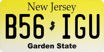 NJ license plate B56IGU