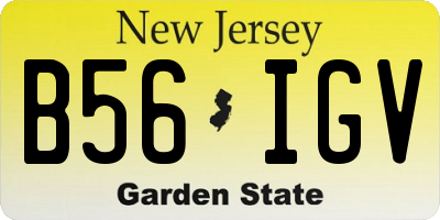 NJ license plate B56IGV