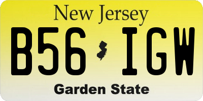 NJ license plate B56IGW