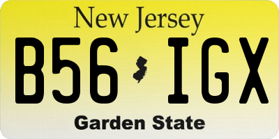 NJ license plate B56IGX