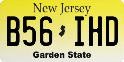 NJ license plate B56IHD