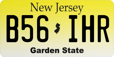 NJ license plate B56IHR