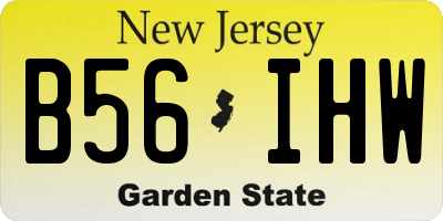 NJ license plate B56IHW