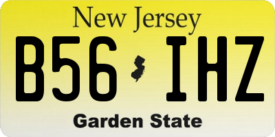 NJ license plate B56IHZ