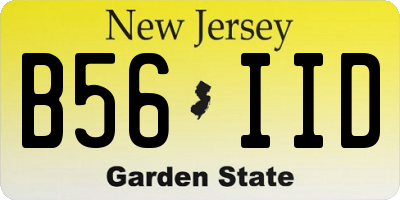 NJ license plate B56IID
