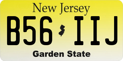 NJ license plate B56IIJ