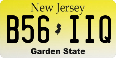 NJ license plate B56IIQ