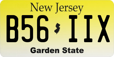 NJ license plate B56IIX