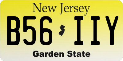 NJ license plate B56IIY