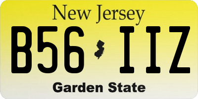 NJ license plate B56IIZ