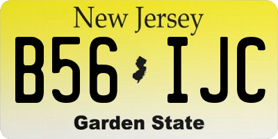 NJ license plate B56IJC