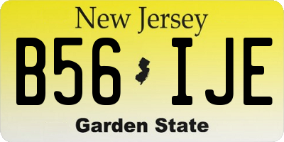 NJ license plate B56IJE