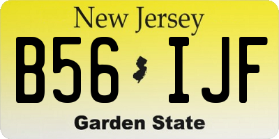 NJ license plate B56IJF
