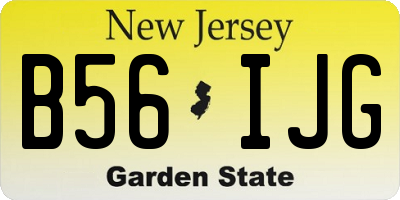 NJ license plate B56IJG