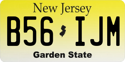 NJ license plate B56IJM