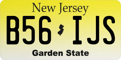 NJ license plate B56IJS