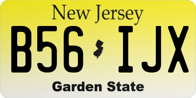NJ license plate B56IJX