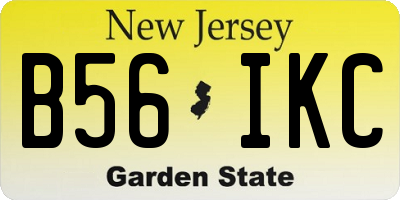 NJ license plate B56IKC
