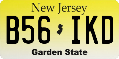 NJ license plate B56IKD
