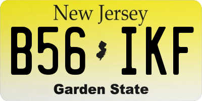 NJ license plate B56IKF