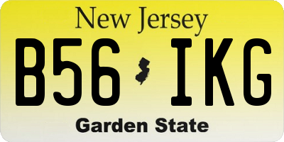 NJ license plate B56IKG