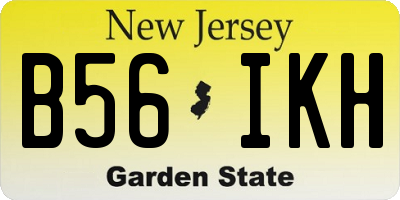 NJ license plate B56IKH