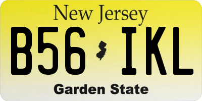 NJ license plate B56IKL