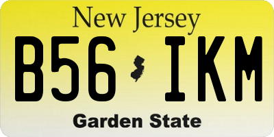 NJ license plate B56IKM