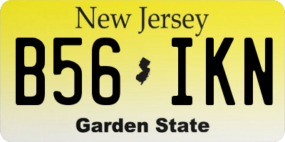 NJ license plate B56IKN