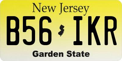 NJ license plate B56IKR