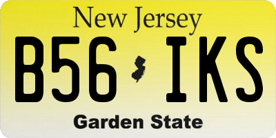 NJ license plate B56IKS