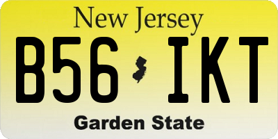 NJ license plate B56IKT