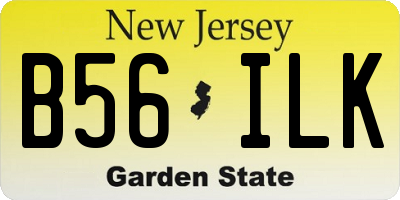 NJ license plate B56ILK