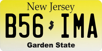 NJ license plate B56IMA