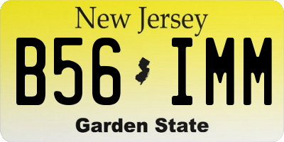 NJ license plate B56IMM