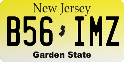 NJ license plate B56IMZ