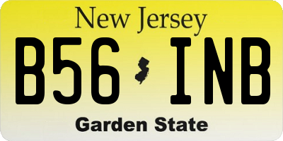 NJ license plate B56INB