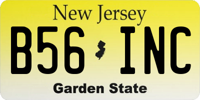 NJ license plate B56INC